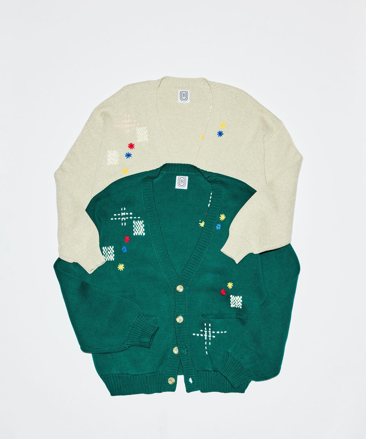 B omnivore/ビーオムニボー HAND STITCH CARDIGAN ハンドステッチカーディガン