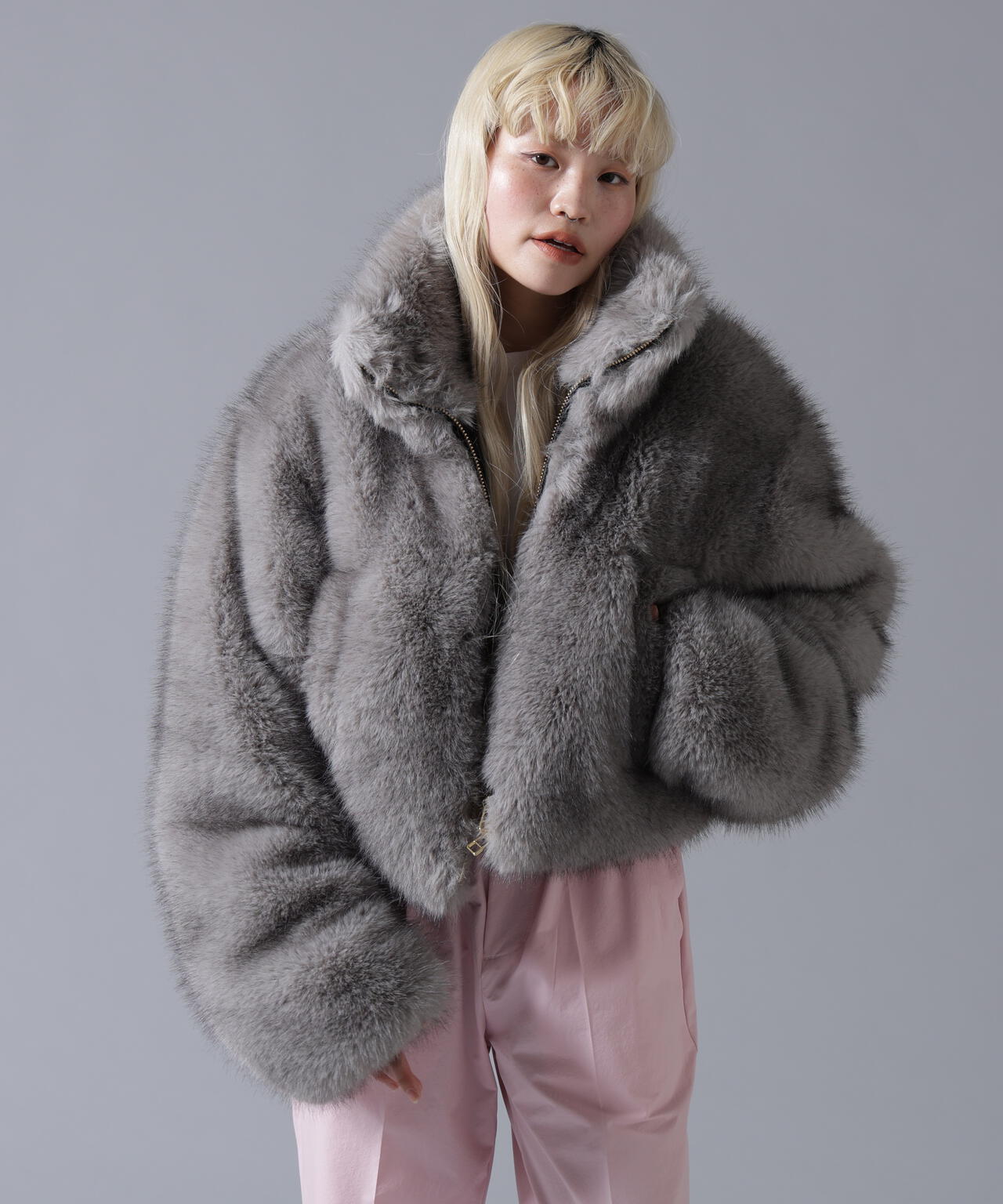 B omnivore/ビーオムニボー ECO FUR STAND BLOUSON