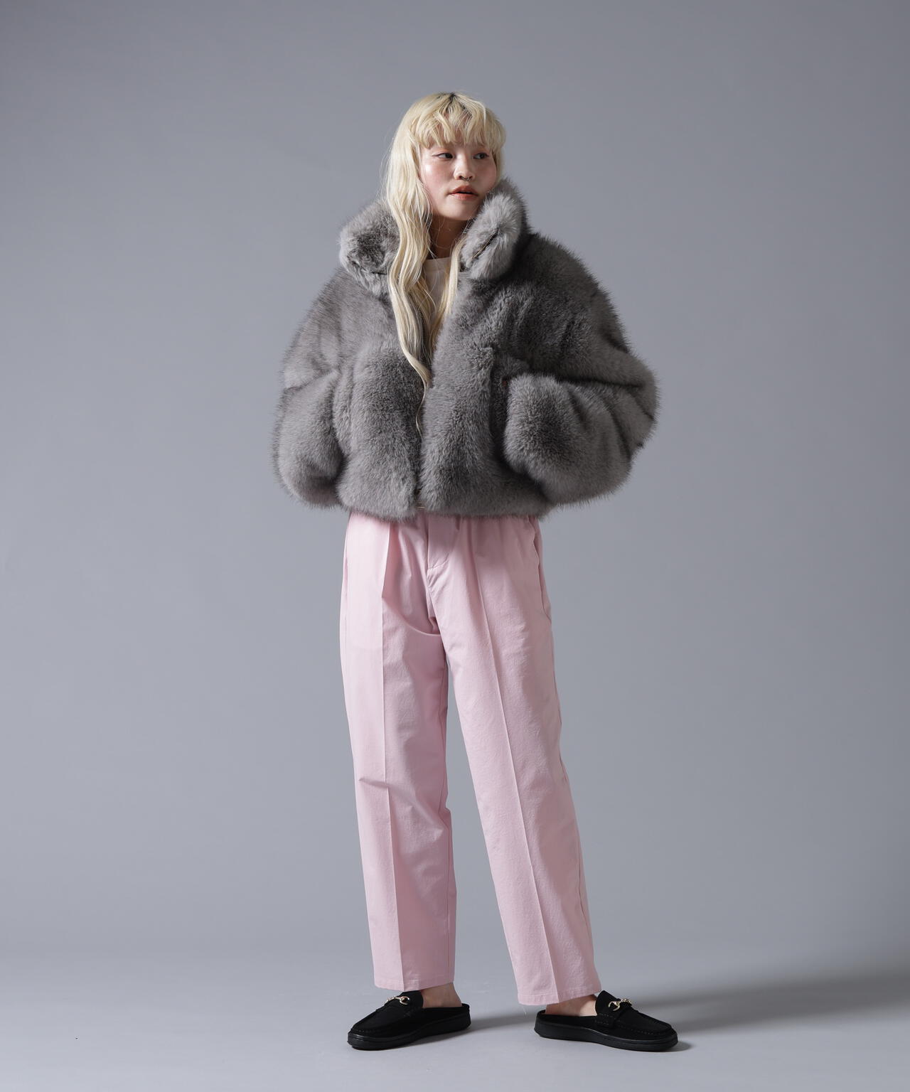 B omnivore/ビーオムニボー ECO FUR STAND BLOUSON