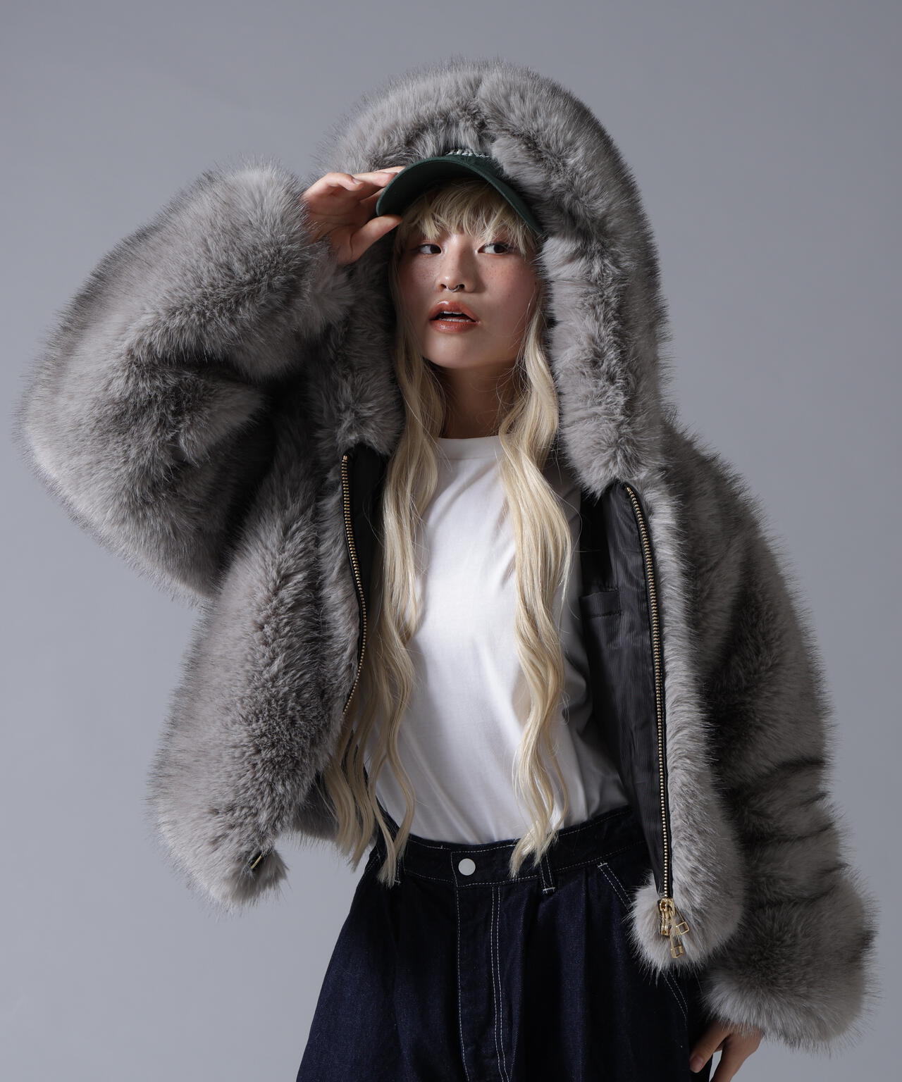 B omnivore/ビーオムニボー ECO FUR HOOD BLOUSON