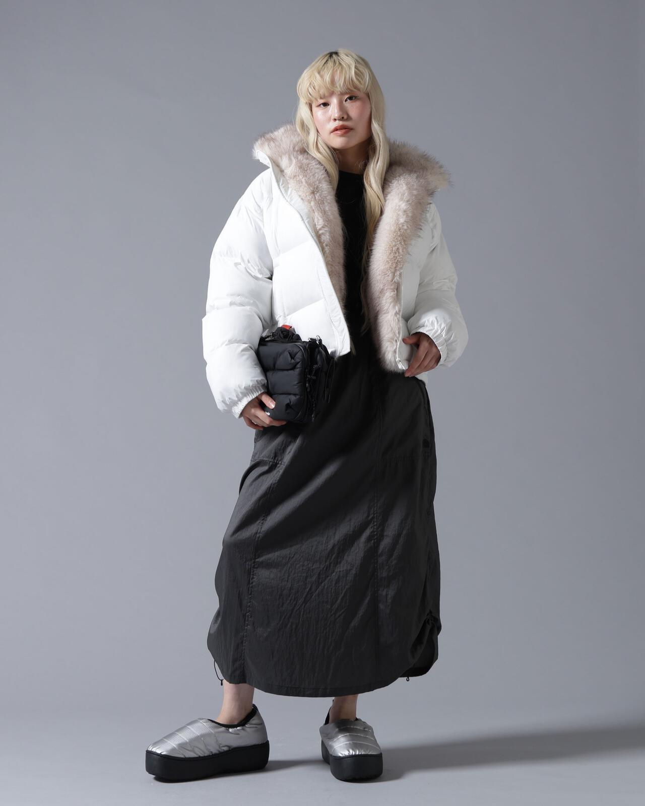 B omnivore/ビーオムニボー NYLON FUR STAND BLOUSON