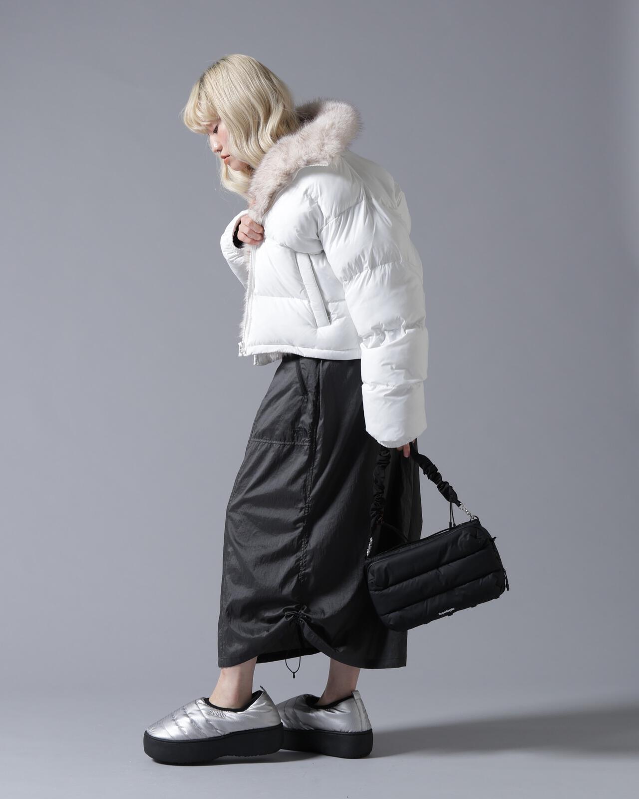 B omnivore/ビーオムニボー NYLON FUR STAND BLOUSON