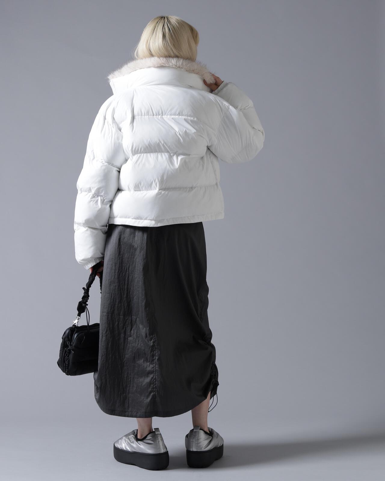 B omnivore/ビーオムニボー NYLON FUR STAND BLOUSON