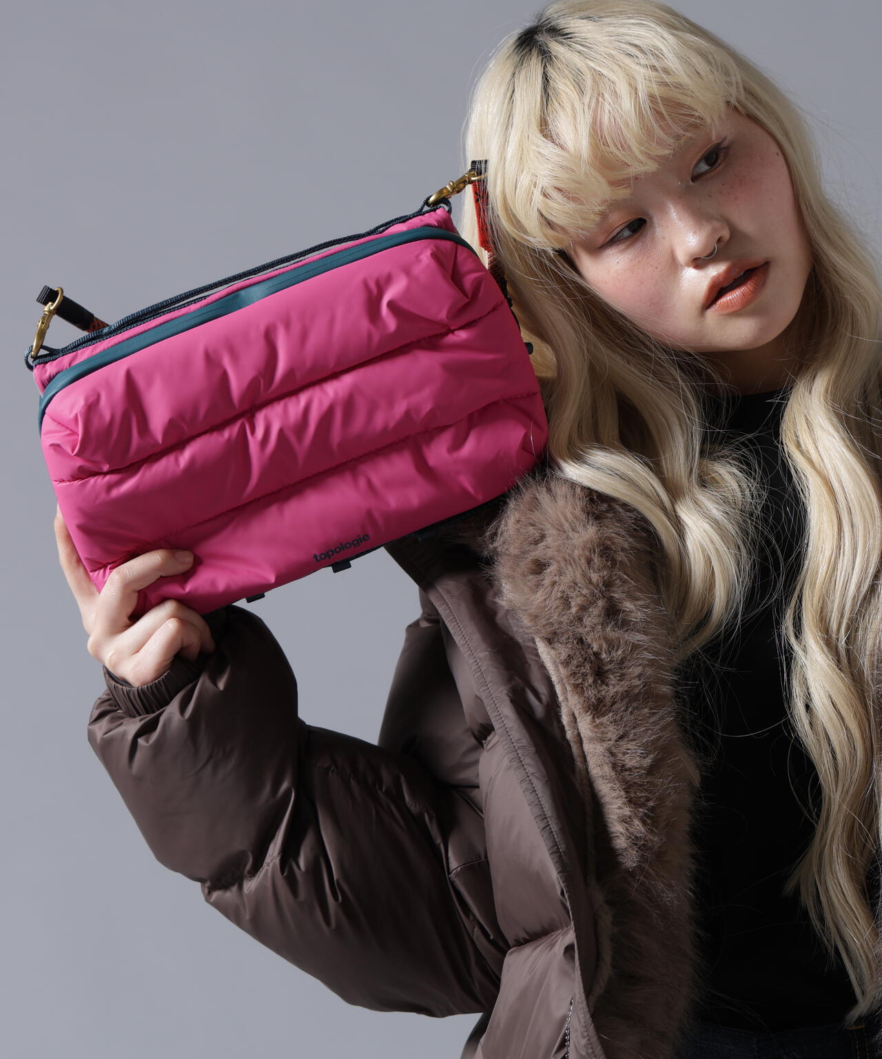 B omnivore/ビーオムニボー NYLON FUR HOOD BLOUSON