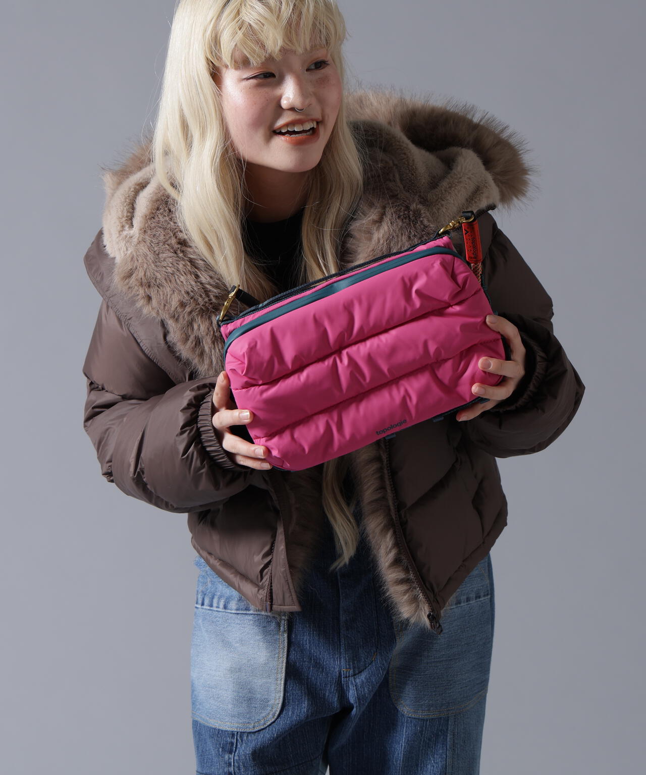 B omnivore/ビーオムニボー NYLON FUR HOOD BLOUSON