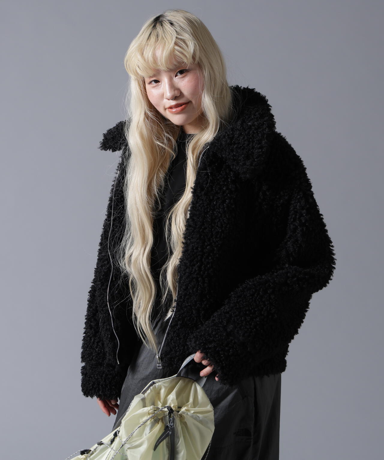 B omnivore/ビーオムニボー BOA COLLAR BLOUSON