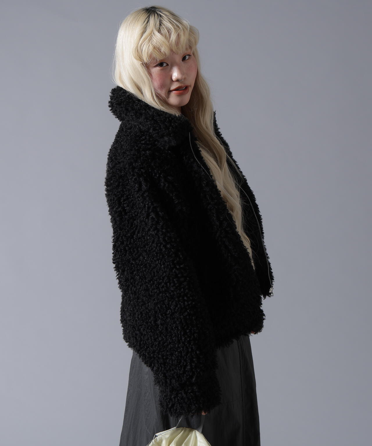 B omnivore/ビーオムニボー BOA COLLAR BLOUSON