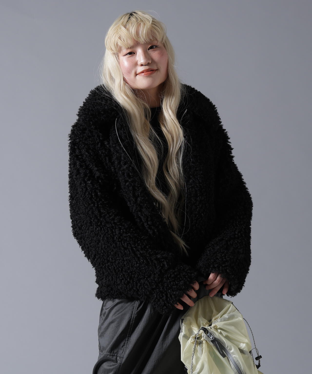 B omnivore/ビーオムニボー BOA COLLAR BLOUSON