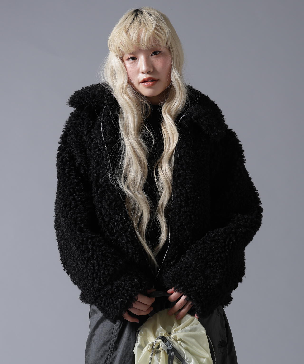 B omnivore/ビーオムニボー BOA COLLAR BLOUSON