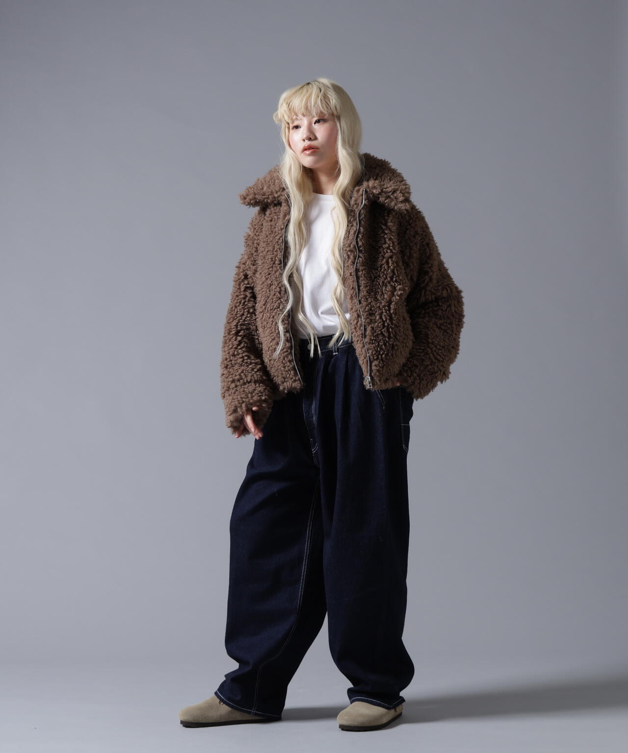 B omnivore/ビーオムニボー BOA COLLAR BLOUSON