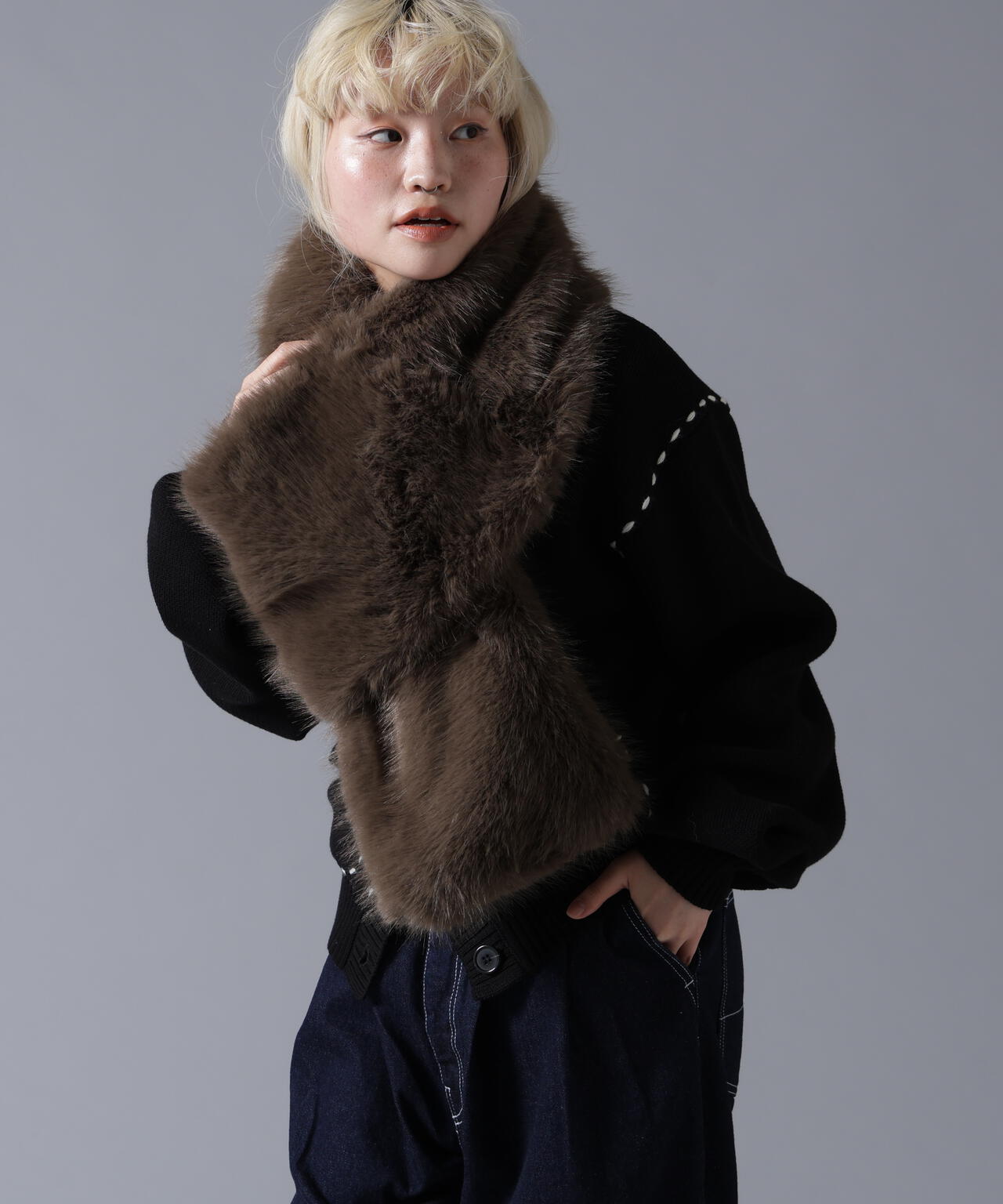 B omnivore/ビーオムニボー ECOFUR MUFFLER