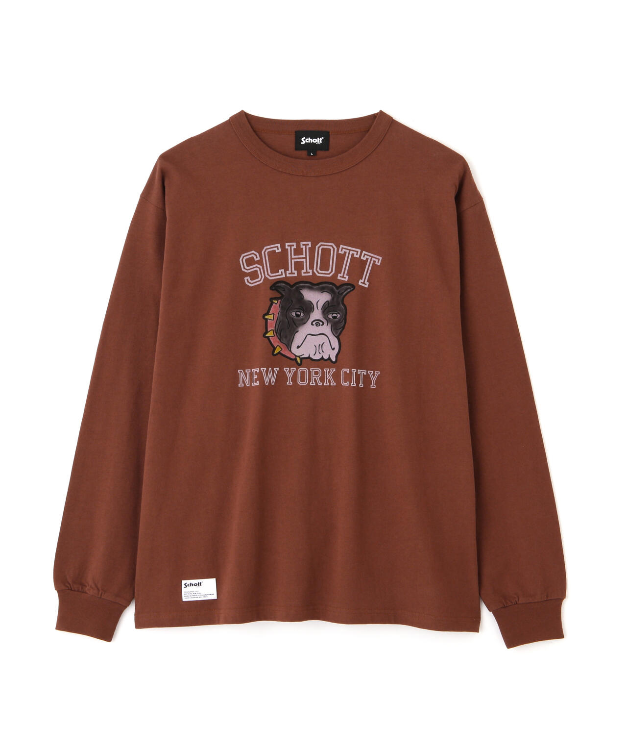 COLOR FLOCKY BULLDOG LS T-SHIRT/カラーフロッキー ブルドッグ LS Tシャツ