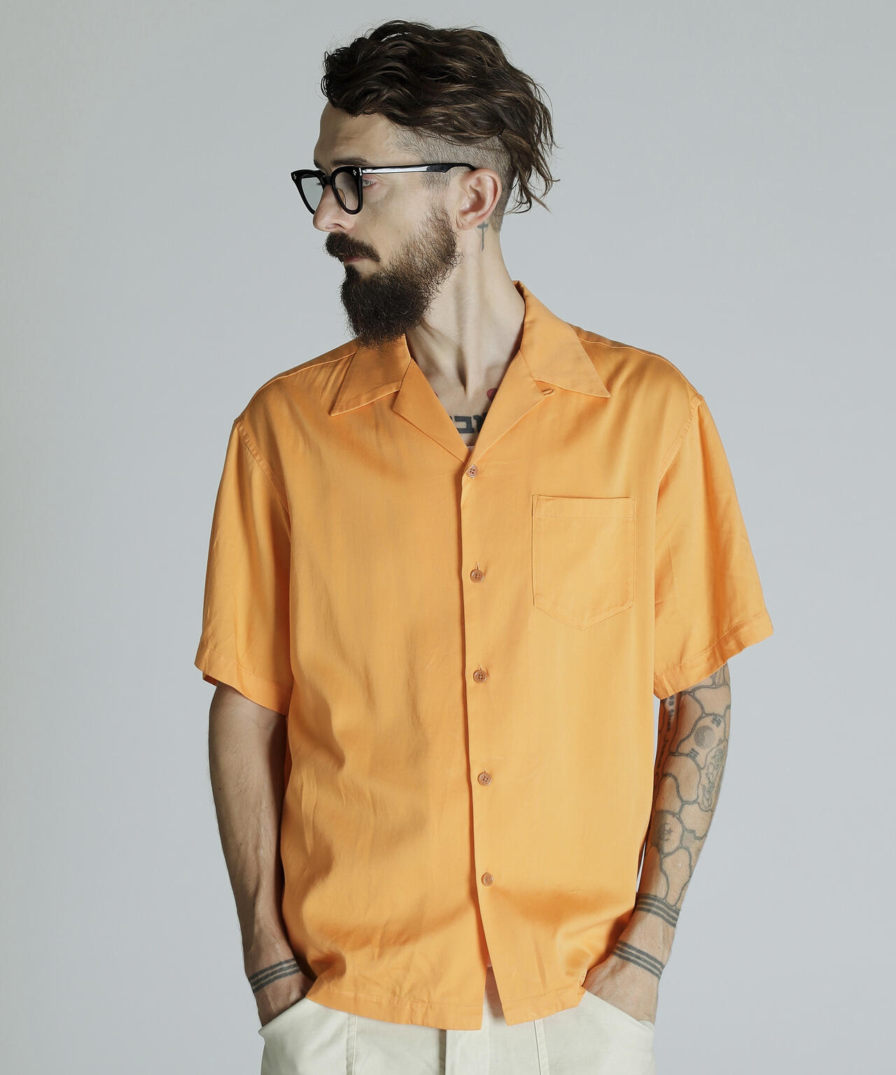CR PLAIN SHIRT/コットン レーヨン プレーンシャツ