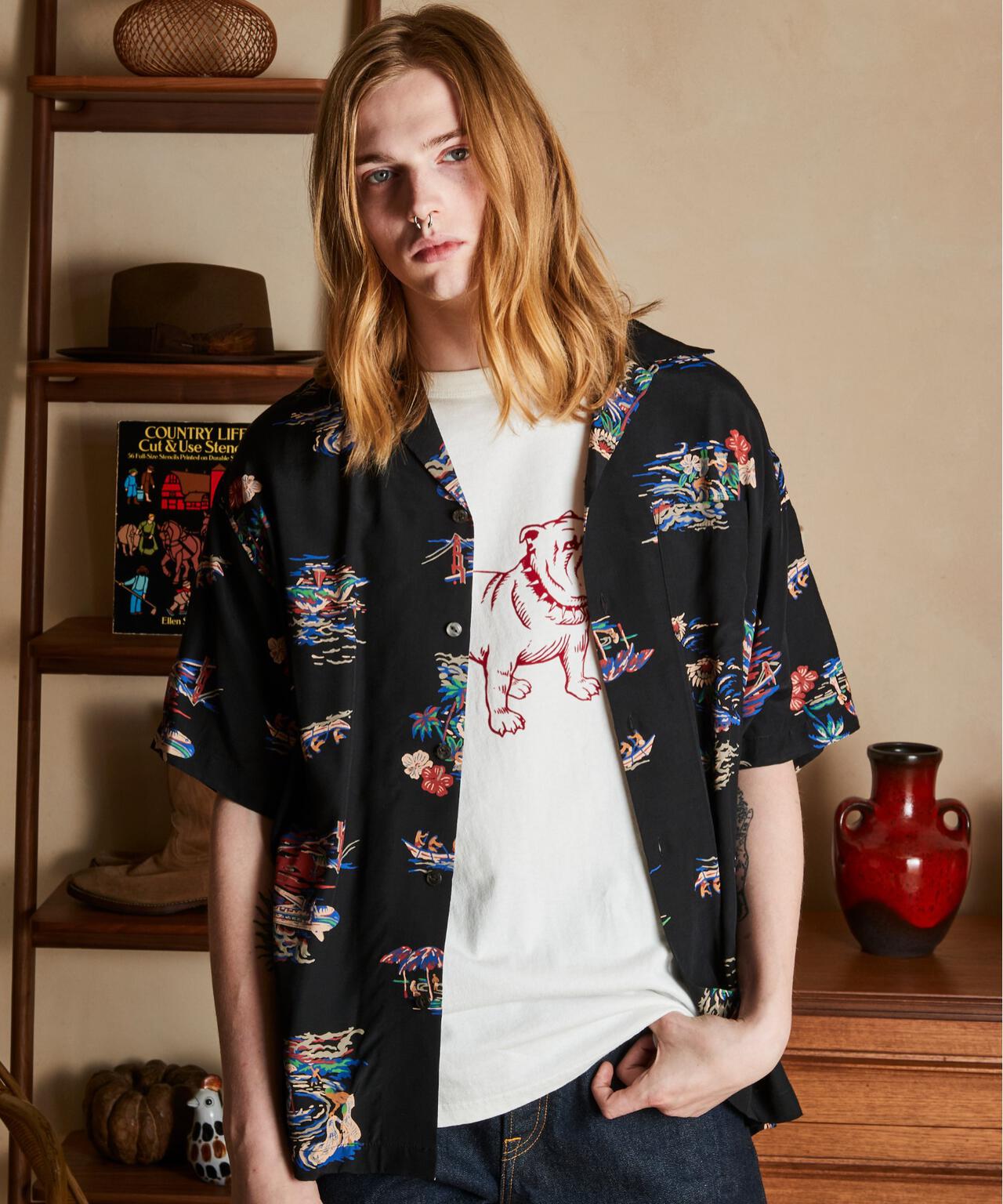 ×PJ/×パイナップルジュース/RAYON SHIRT ALOHALAND/レーヨンシャツ アロハランド