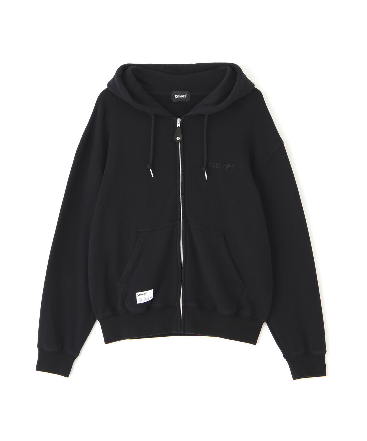 LEATHER ELBOW PATCH ZIP HOODED SWEAT/レザー エルボーパッチ ジップパーカー