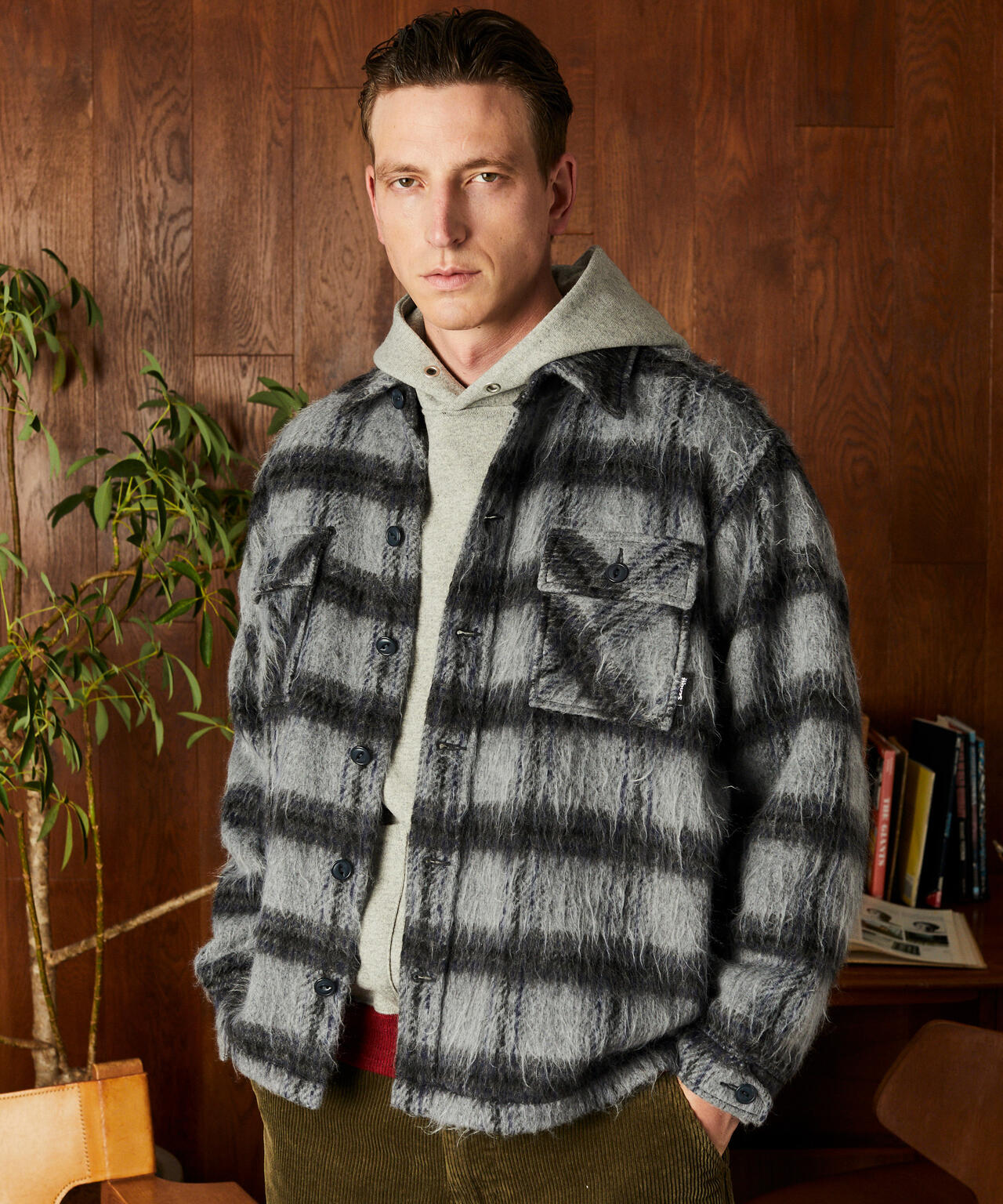 SHAGGY PLAID SHIRT/シャギー プレイドシャツ