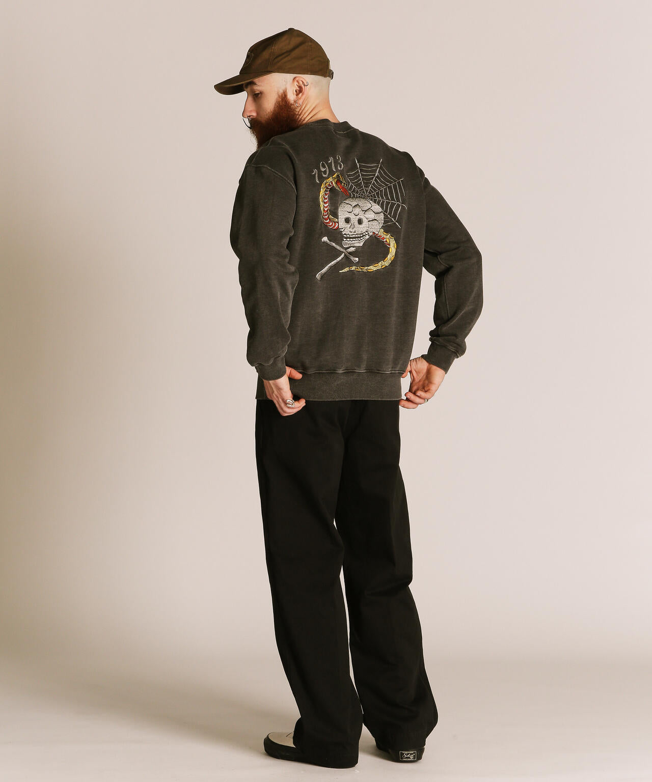 PIGMENT SKULL AND SNAKE CREW SWEAT/ピグメントスカル アンド スネーククルースウェット
