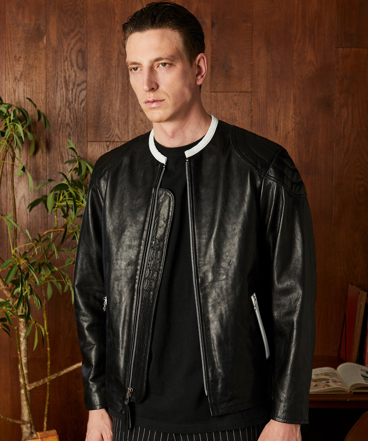NOCOLLAR RACING JACKET/ノーカラーレーシングジャケット