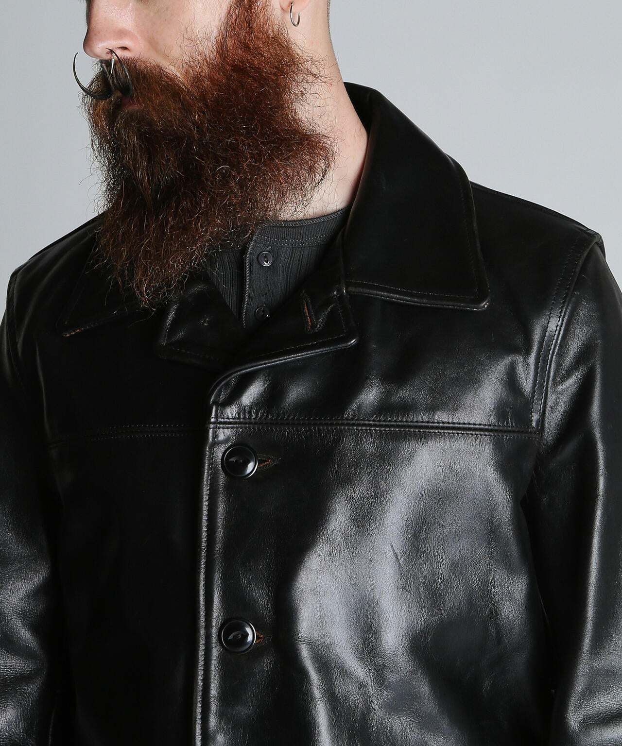 632US LEATHER CARCOAT/カーコート