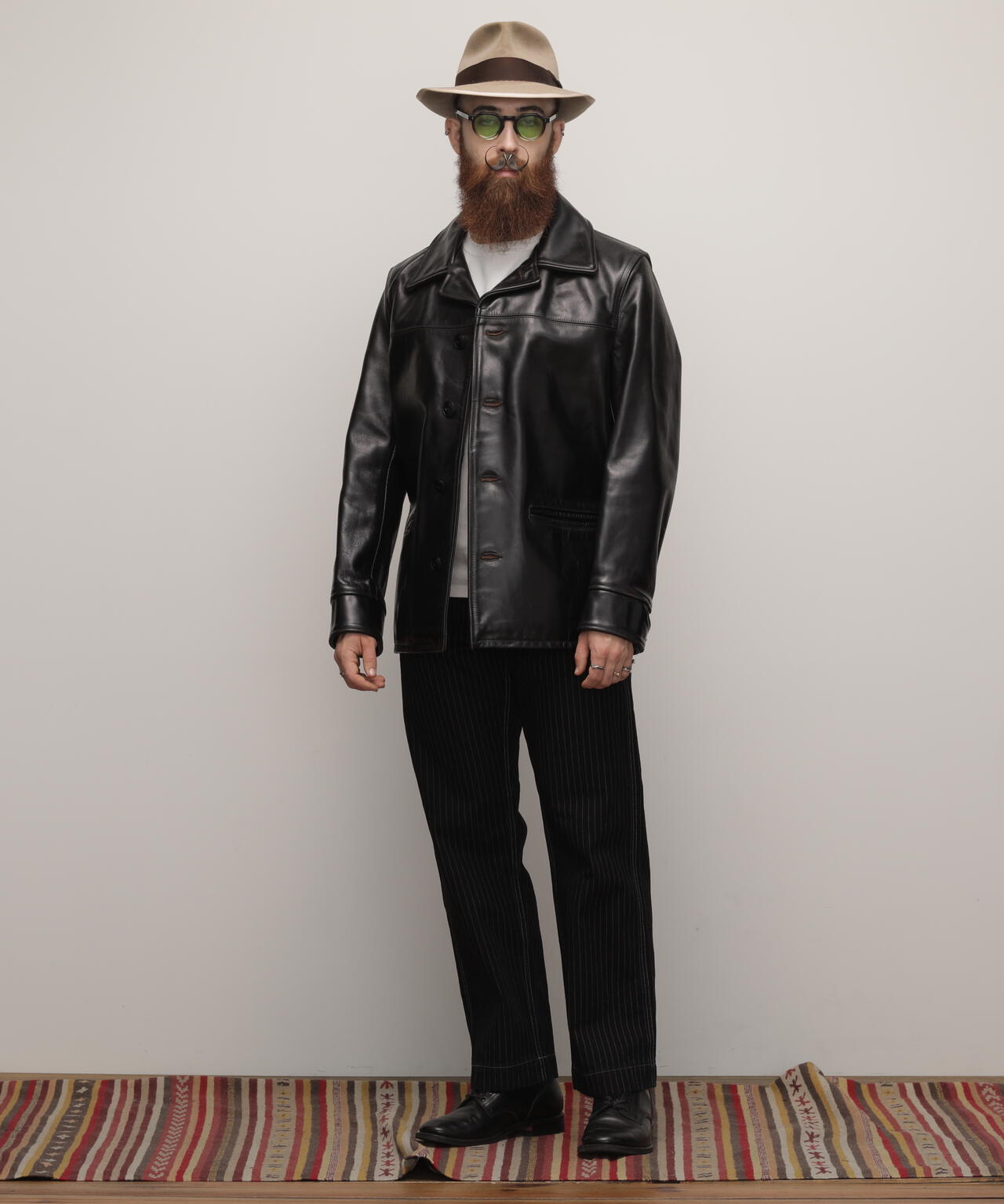 632US LEATHER CARCOAT/カーコート
