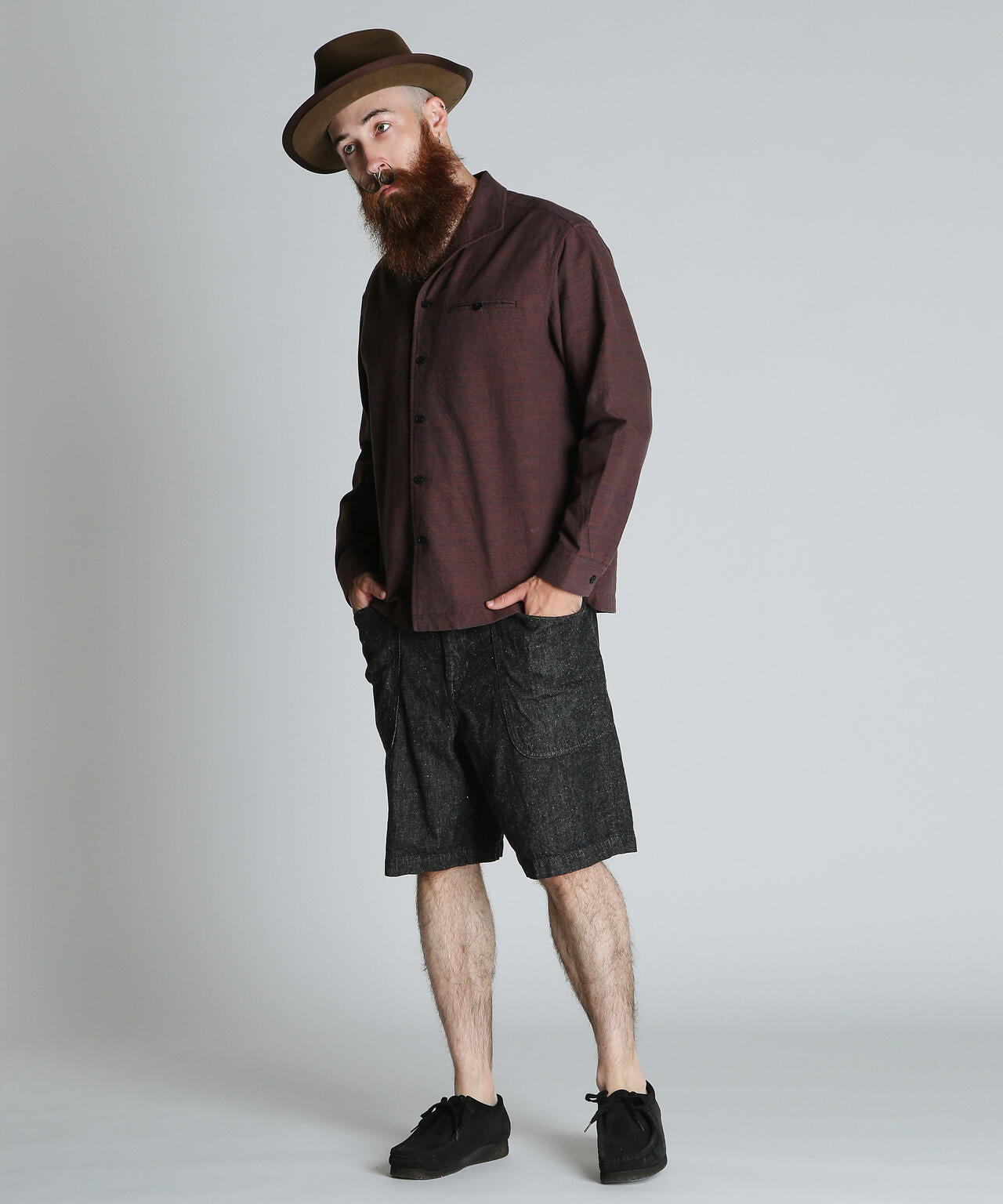 MIX SHARK COLLAR SHIRT/ミックスシャーク カラーシャツ