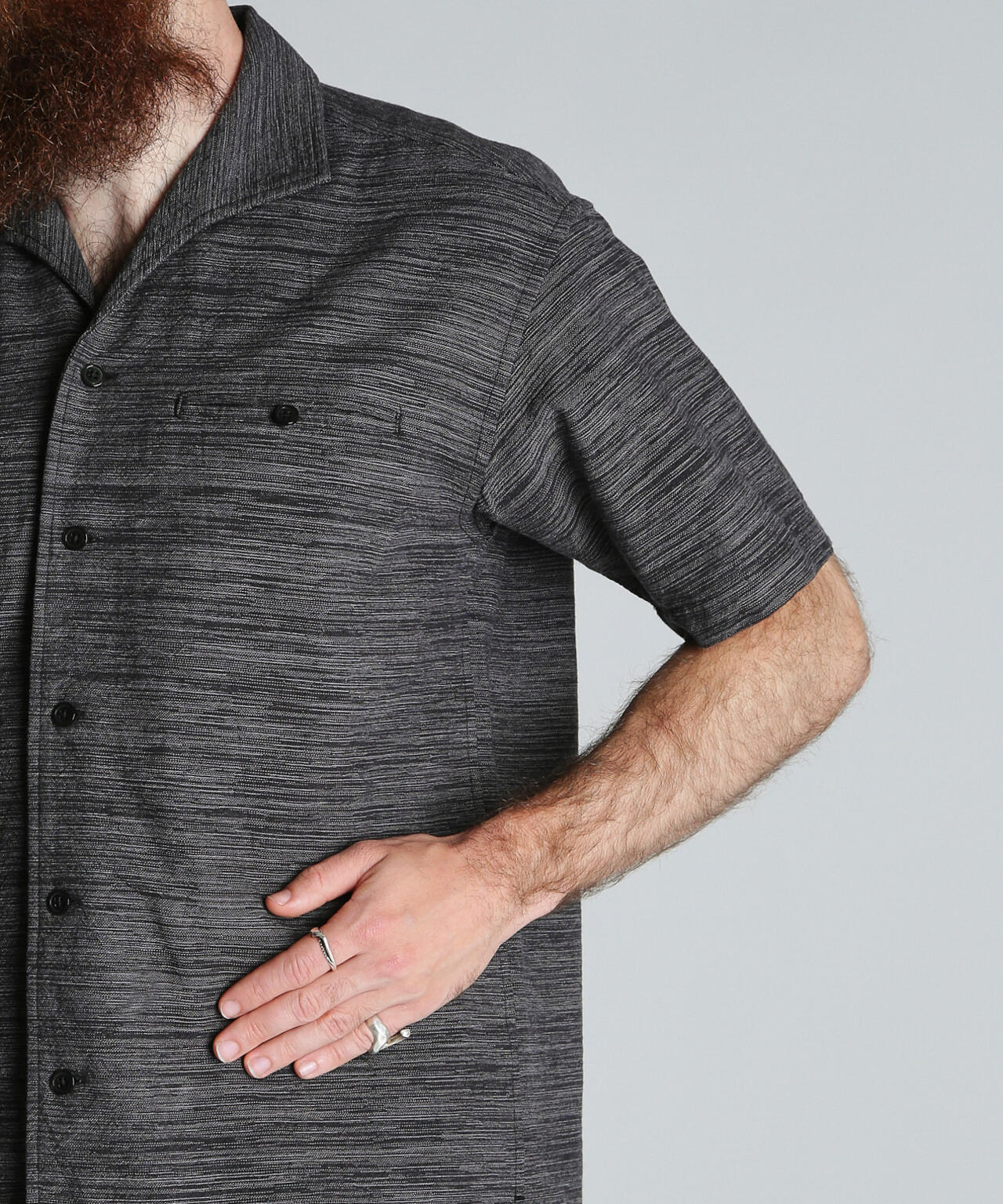 MIX SHARK COLLAR SS SHIRT/ミックス シャークカラー 半袖シャツ