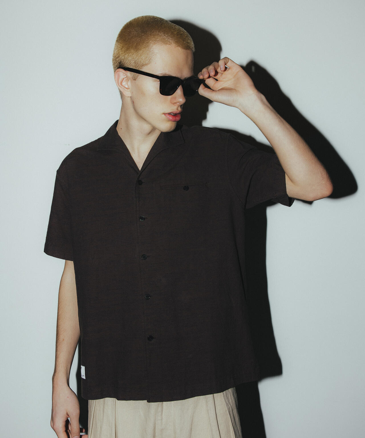 MIX SHARK COLLAR SS SHIRT/ミックス シャークカラー 半袖シャツ