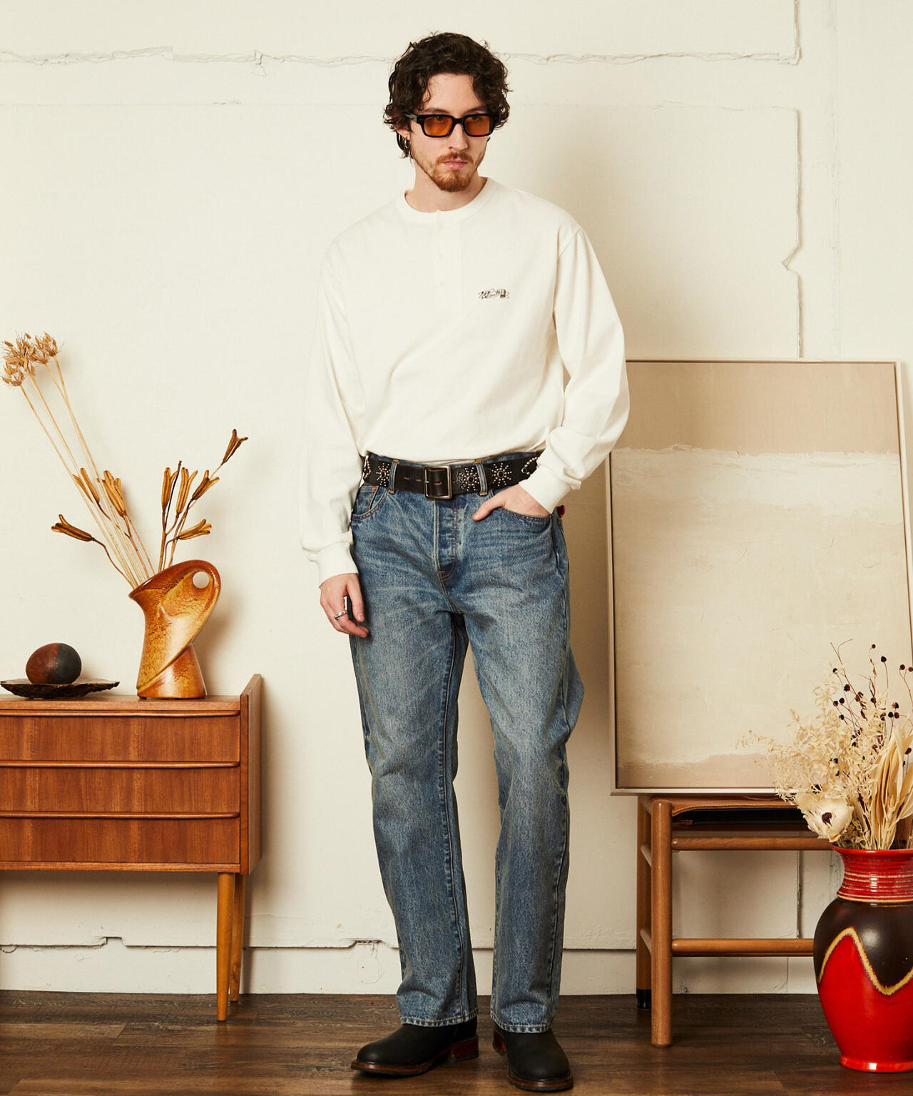 SHAKEHAND HENLEY LS T-SHIRT/シェイクハンド ヘンリーロンT