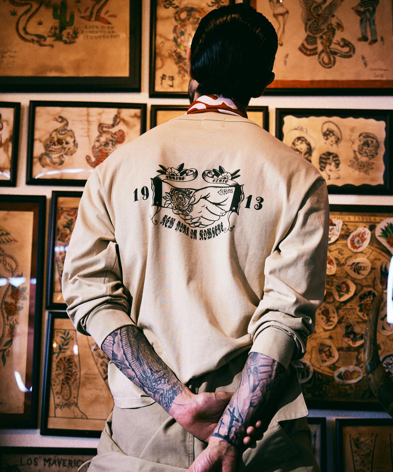 SHAKEHAND HENLEY LS T-SHIRT/シェイクハンド ヘンリーロンT