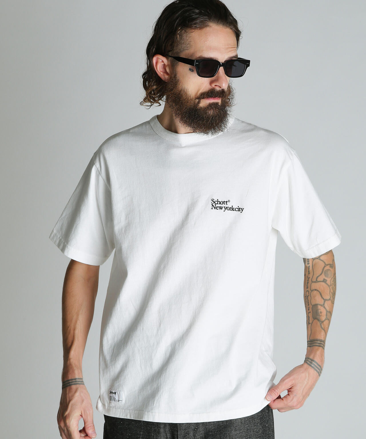 Schott NEW YORK CITY EMB. T-SHIRT/ショット ニューヨークシティ 刺繍 Tシャツ