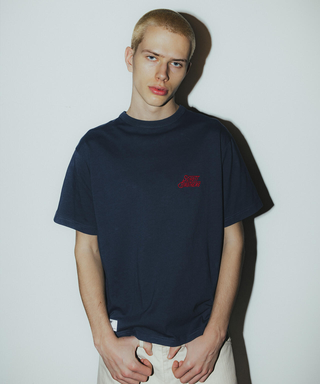 HEART.LOGO Schott BROS. EMB. T-SHIRT/ハートロゴ ショットブロス 刺繍Tシャツ