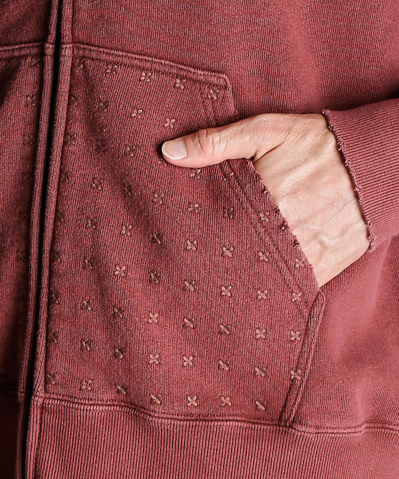 ASING ZIP HOODED SWEAT/エイジング ジップ スウェット