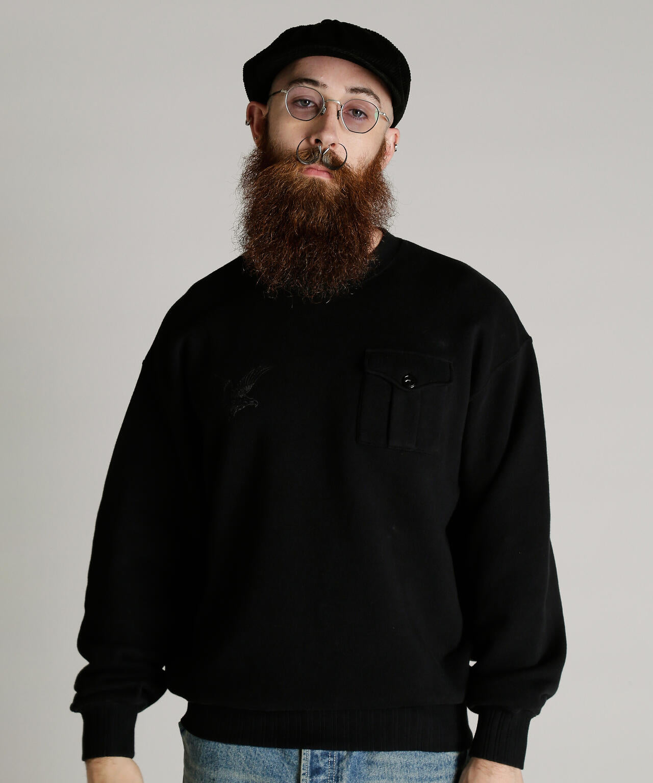 CREW SWEAT RIB STITCH EAGLE/クルースウェット リブステッチ イーグル