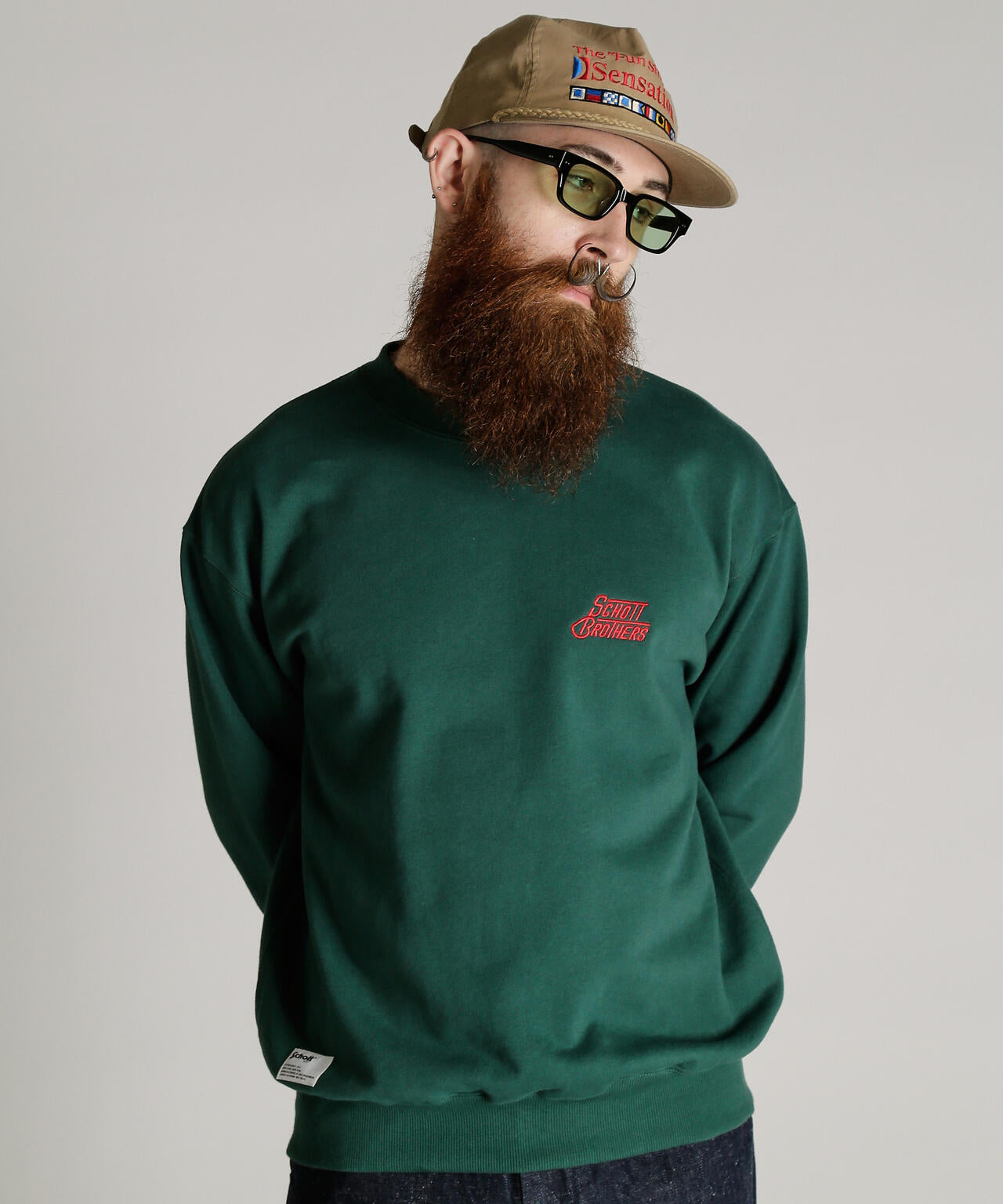 CREW SWEAT H.LOGO Schott BROS. EMB./クルー 刺繍スウェット ハート ロゴ ショット ブラザーズ