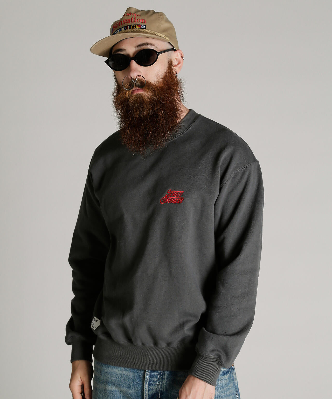 CREW SWEAT H.LOGO Schott BROS. EMB./クルー 刺繍スウェット ハート ロゴ ショット ブラザーズ