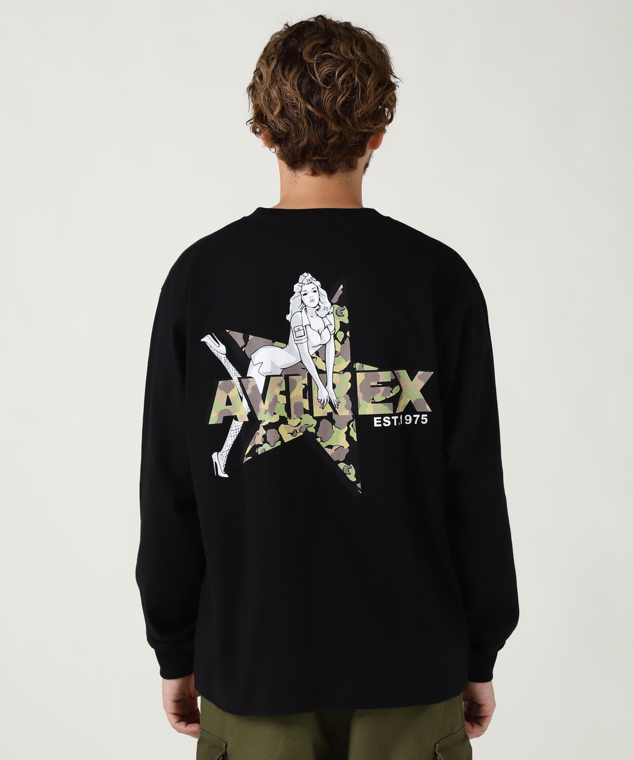 《WEB限定》CAMOUFLAGE STAR & PINUP GIRL L/S T-SHIRT /