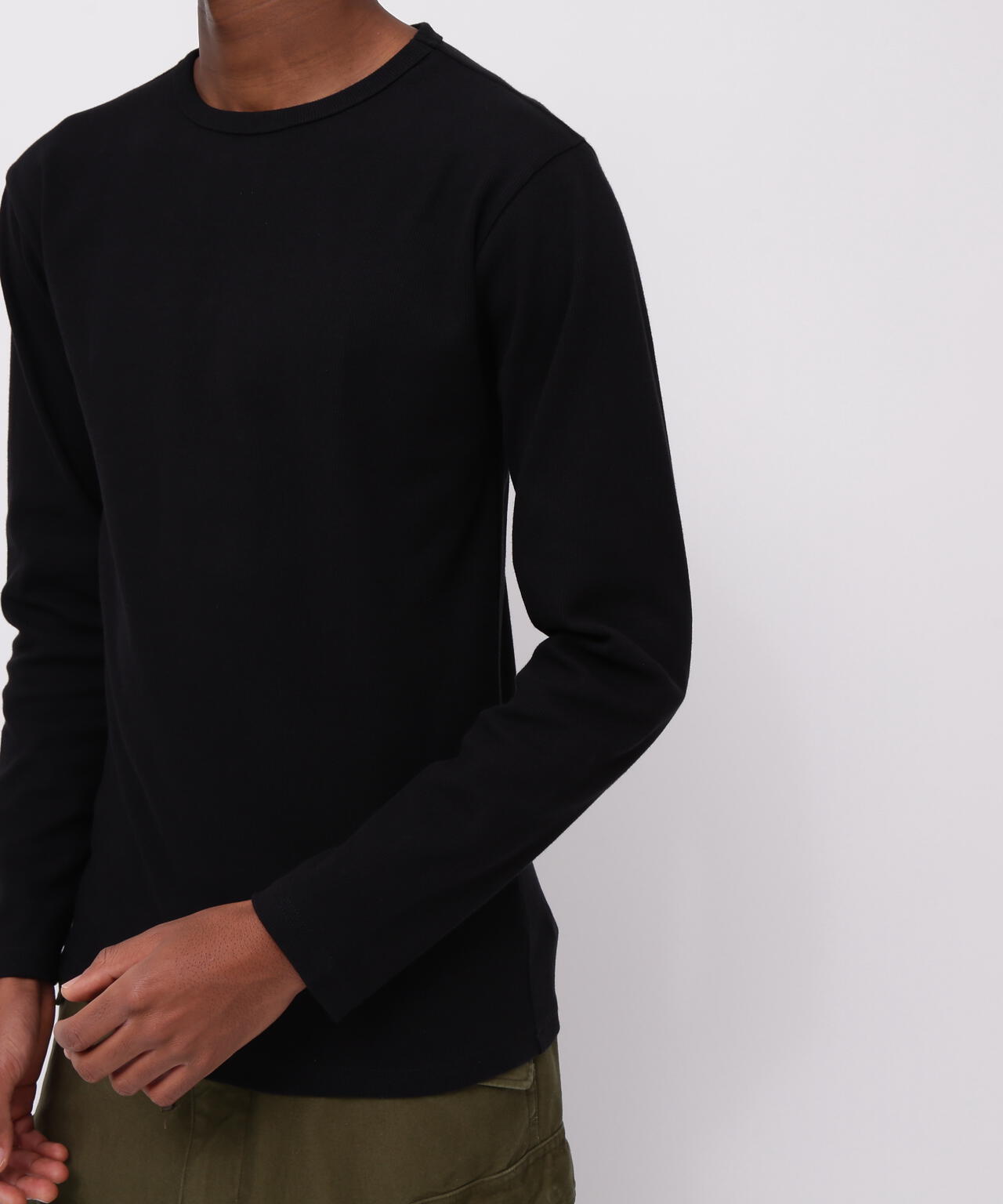 《DAILY/デイリー》RIB L/S CREW NECK T-SHIRT