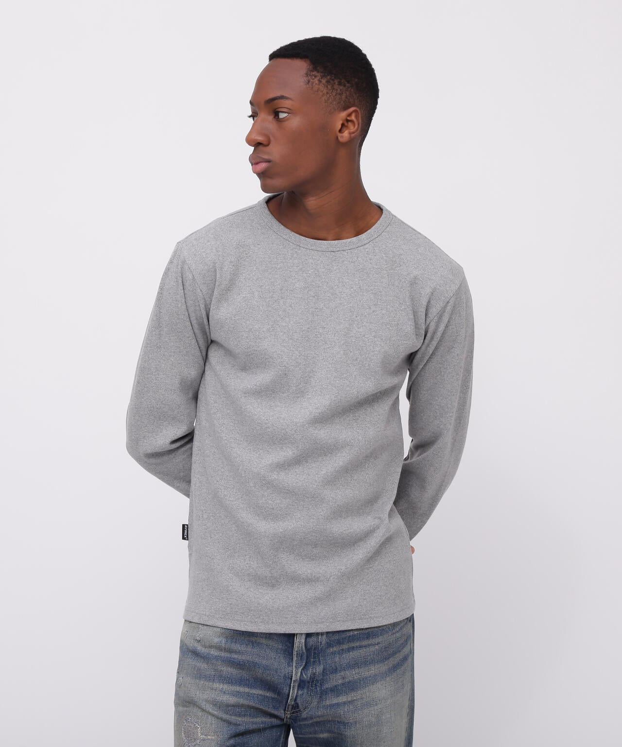 《DAILY/デイリー》RIB L/S CREW NECK T-SHIRT