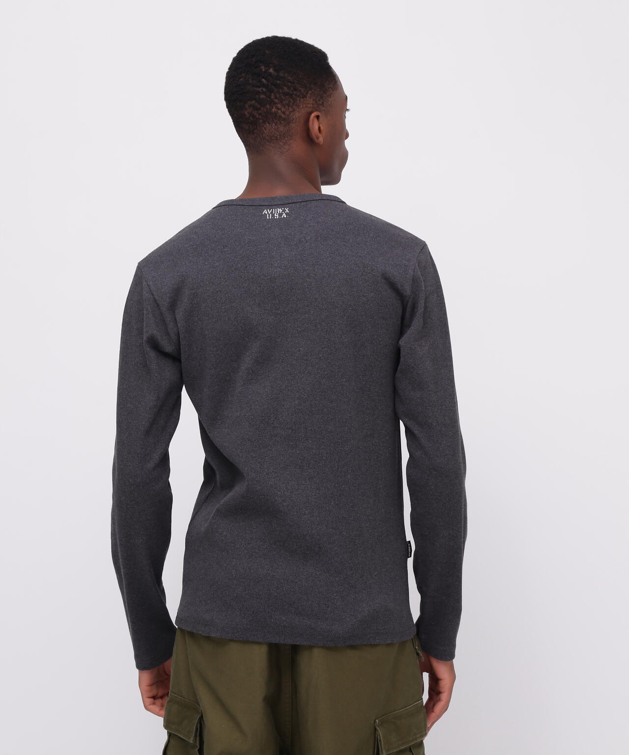 《DAILY/デイリー》RIB L/S CREW NECK T-SHIRT