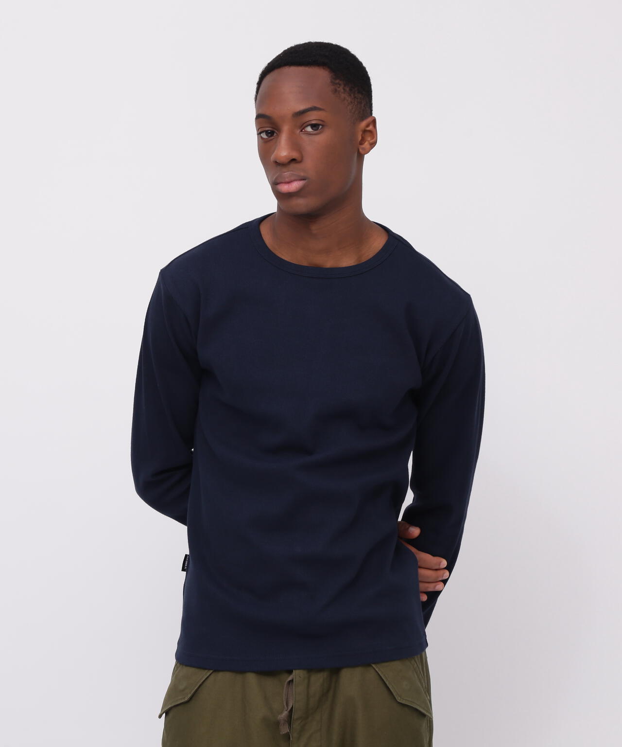 《DAILY/デイリー》RIB L/S CREW NECK T-SHIRT