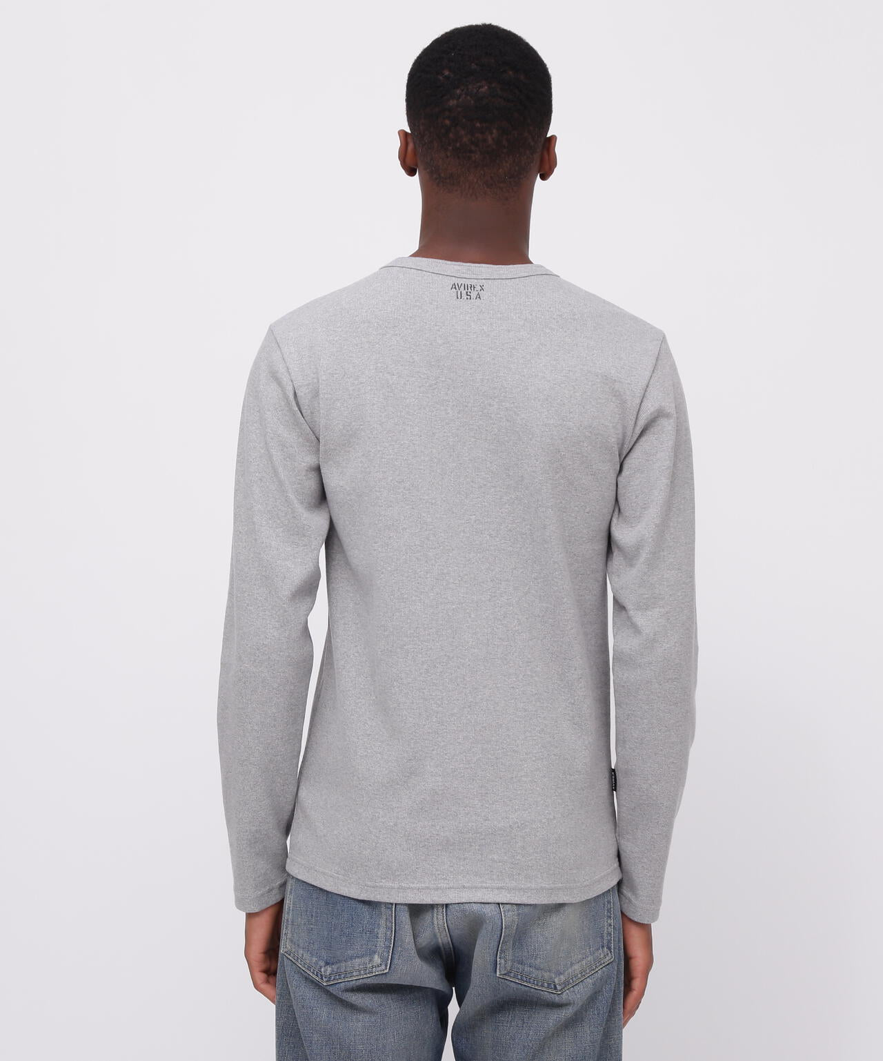 《DAILY/デイリー》RIB L/S HENLEY NECK T-SHIRT