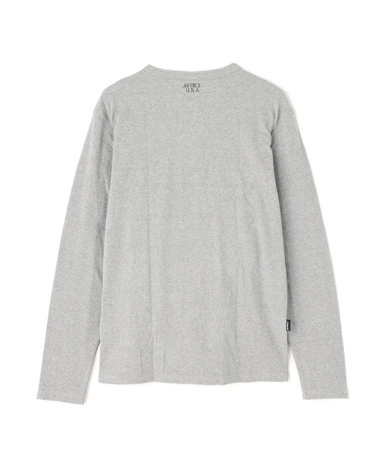 《DAILY/デイリー》RIB L/S HENLEY NECK T-SHIRT