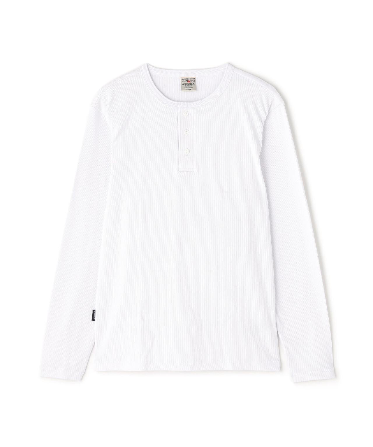《DAILY/デイリー》RIB L/S HENLEY NECK T-SHIRT