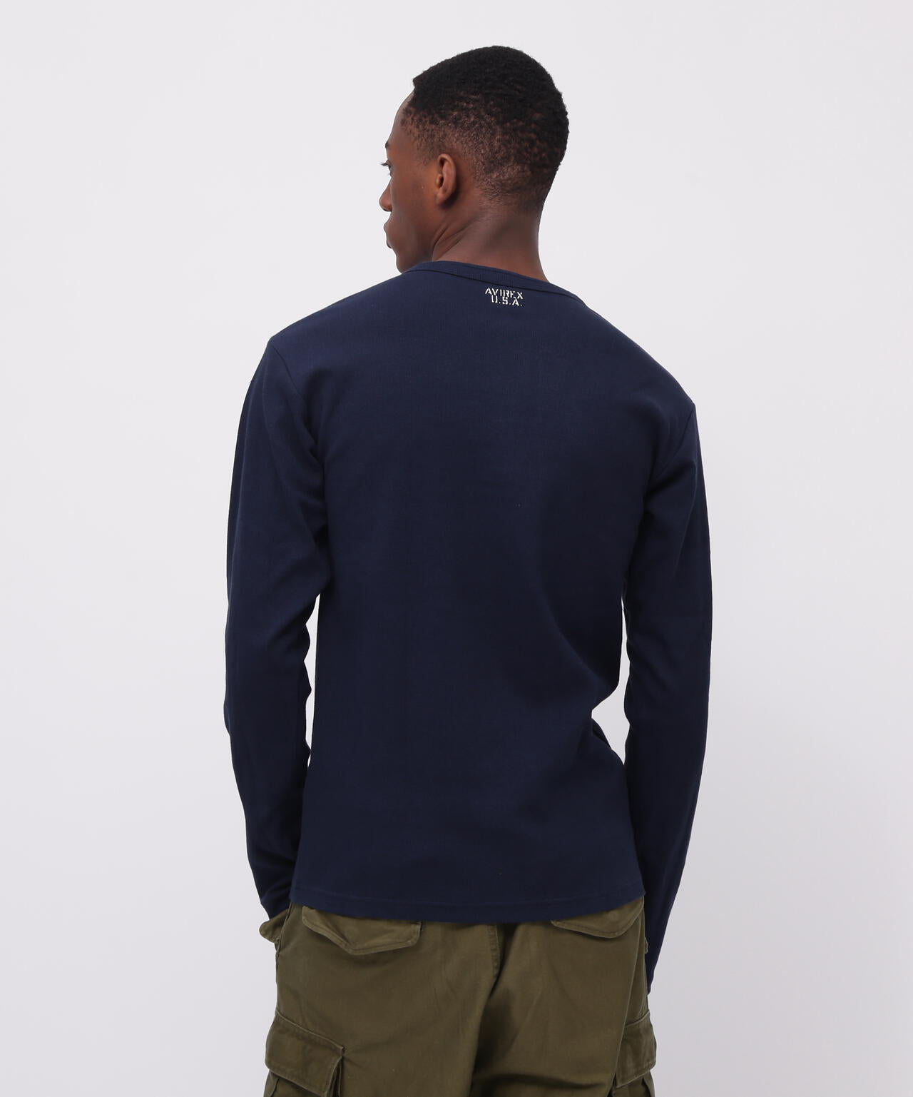《DAILY/デイリー》RIB L/S HENLEY NECK T-SHIRT