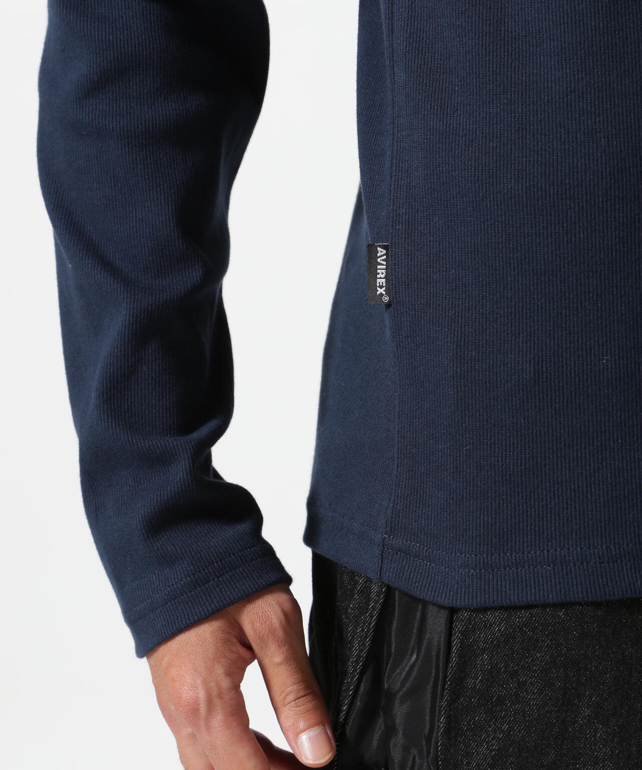 《DAILY/デイリー》RIB L/S HENLEY NECK T-SHIRT