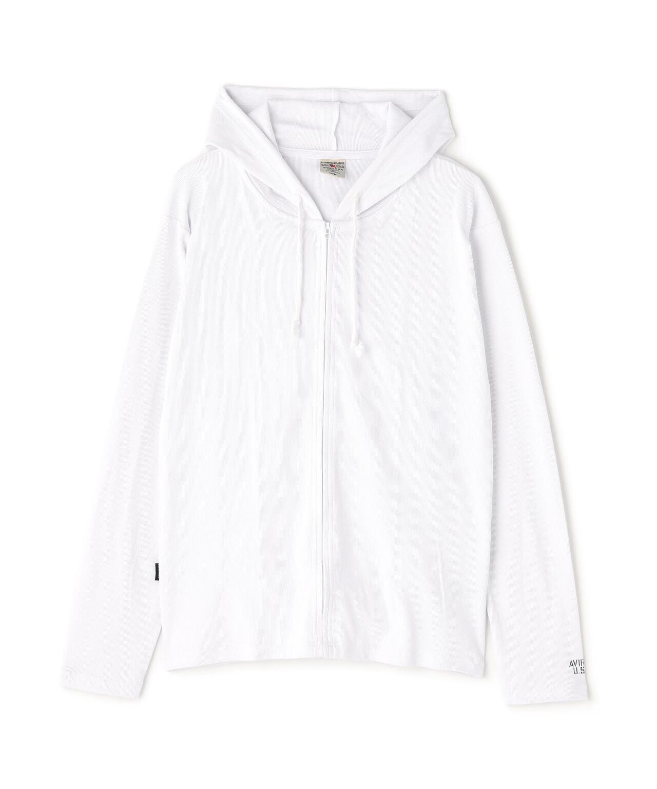 《DAILY/デイリー》RIB ZIP PARKA/デイリー 長袖 リブ ジップパーカー/AVIREX/アヴィレックス