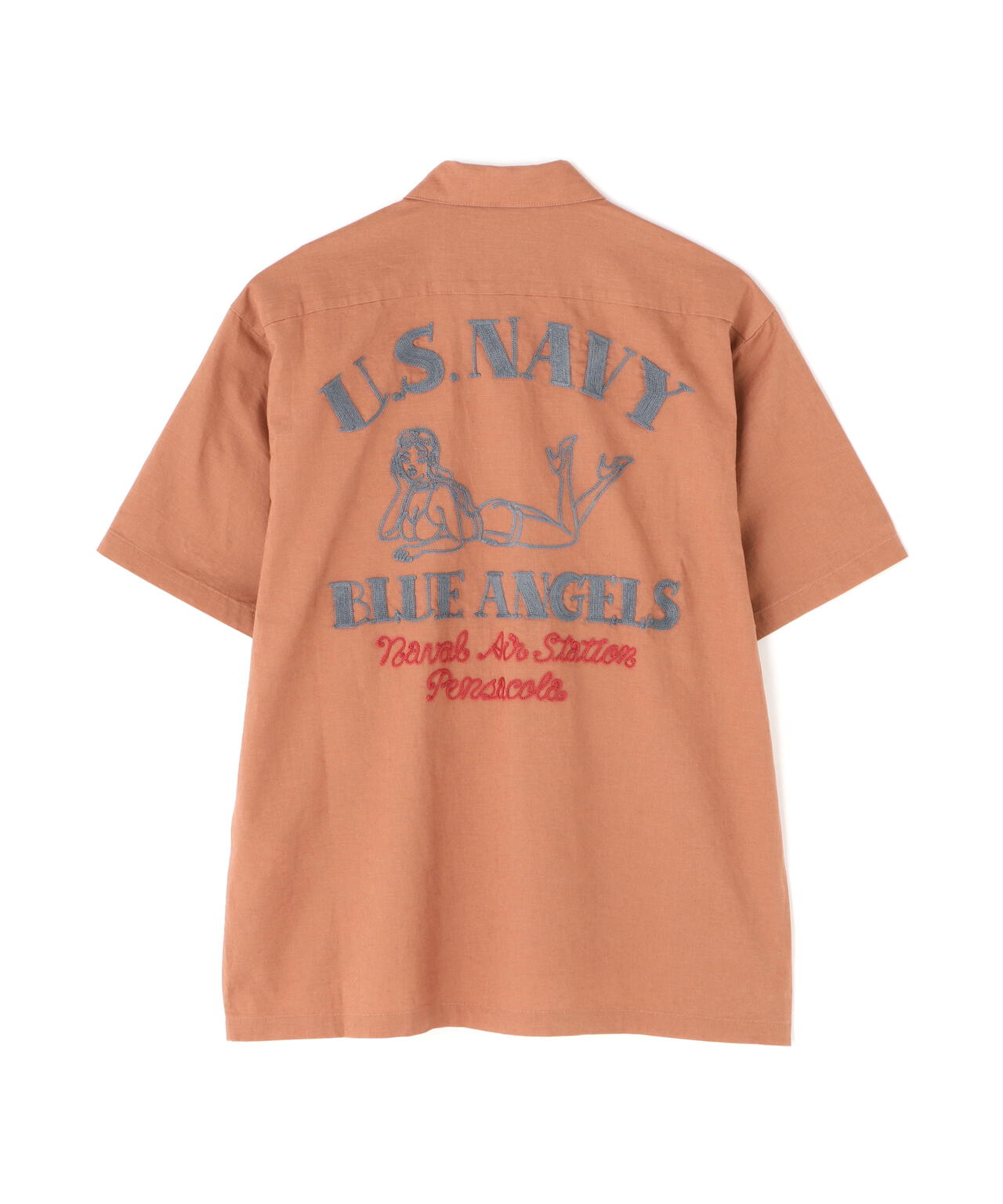《WEB&DEPOT限定》COTTON LINEN SHIRT "BLUE ANGELS" / コットンリネンシャツ ブルーエンジェルス