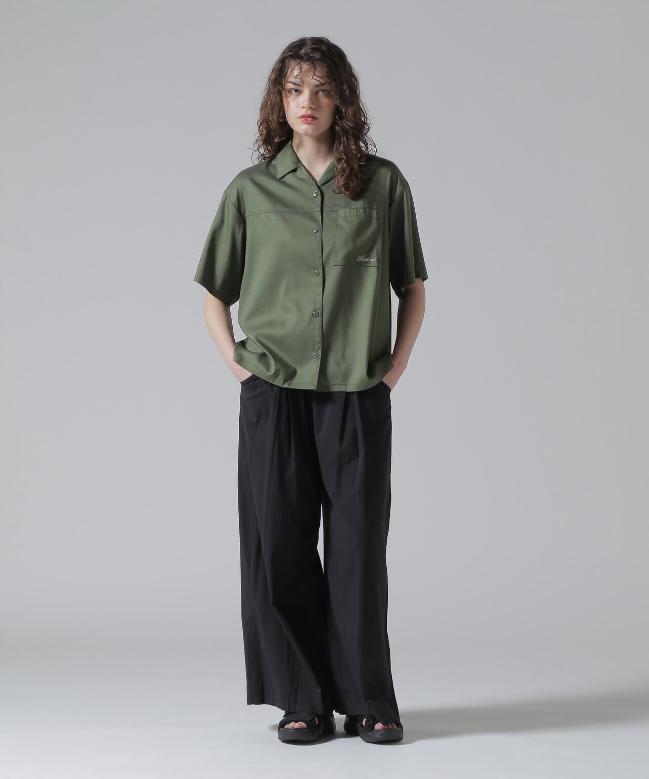 《直営店限定》WOMEN'S BACK RIBBON TENCEL SHIRTS/バックリボン テンセルシャツ