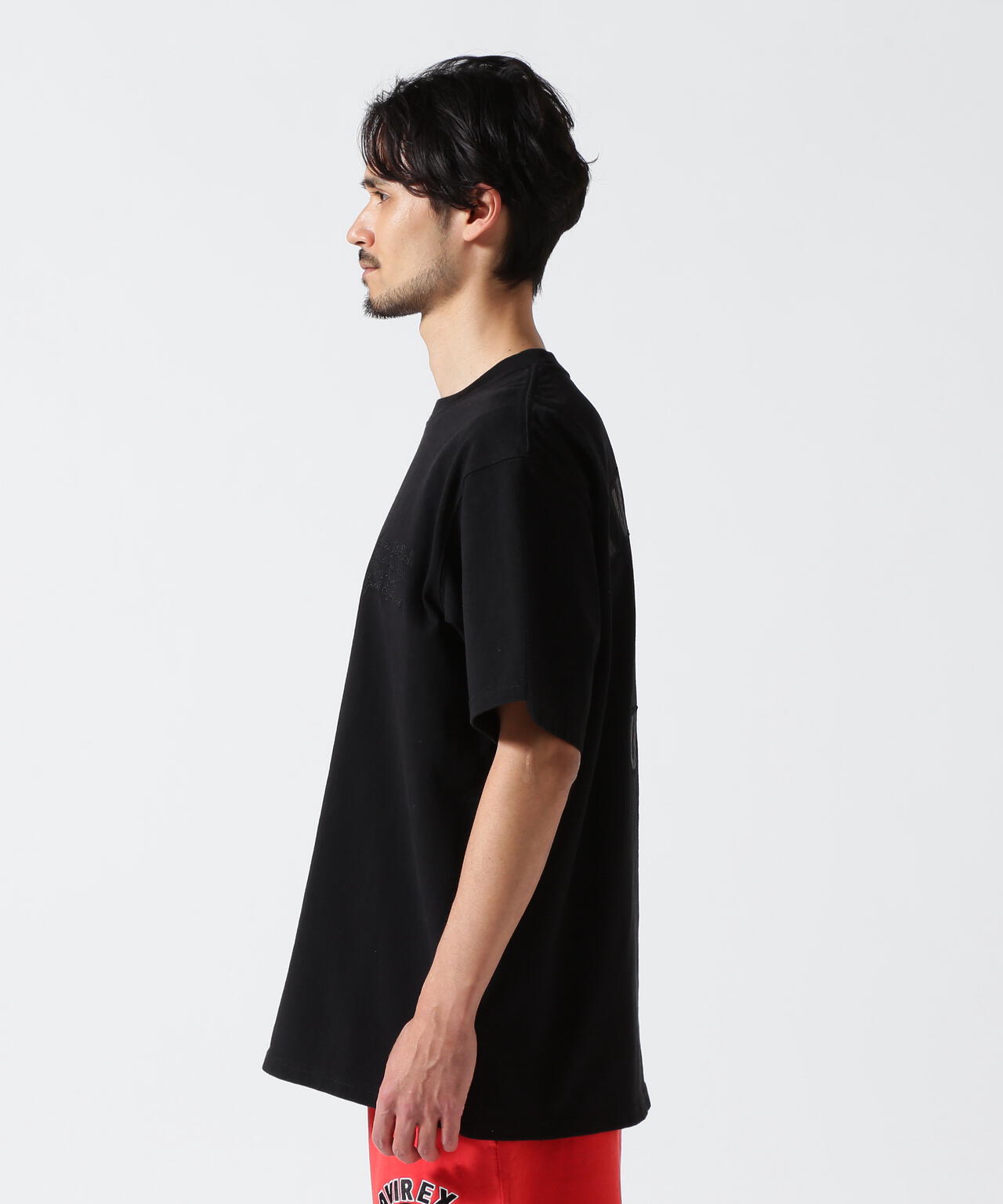 《50th Anniversary》LEATHER PATCHED VARSITY T-SHIRT / レザー パッチド バーシティ 半袖T