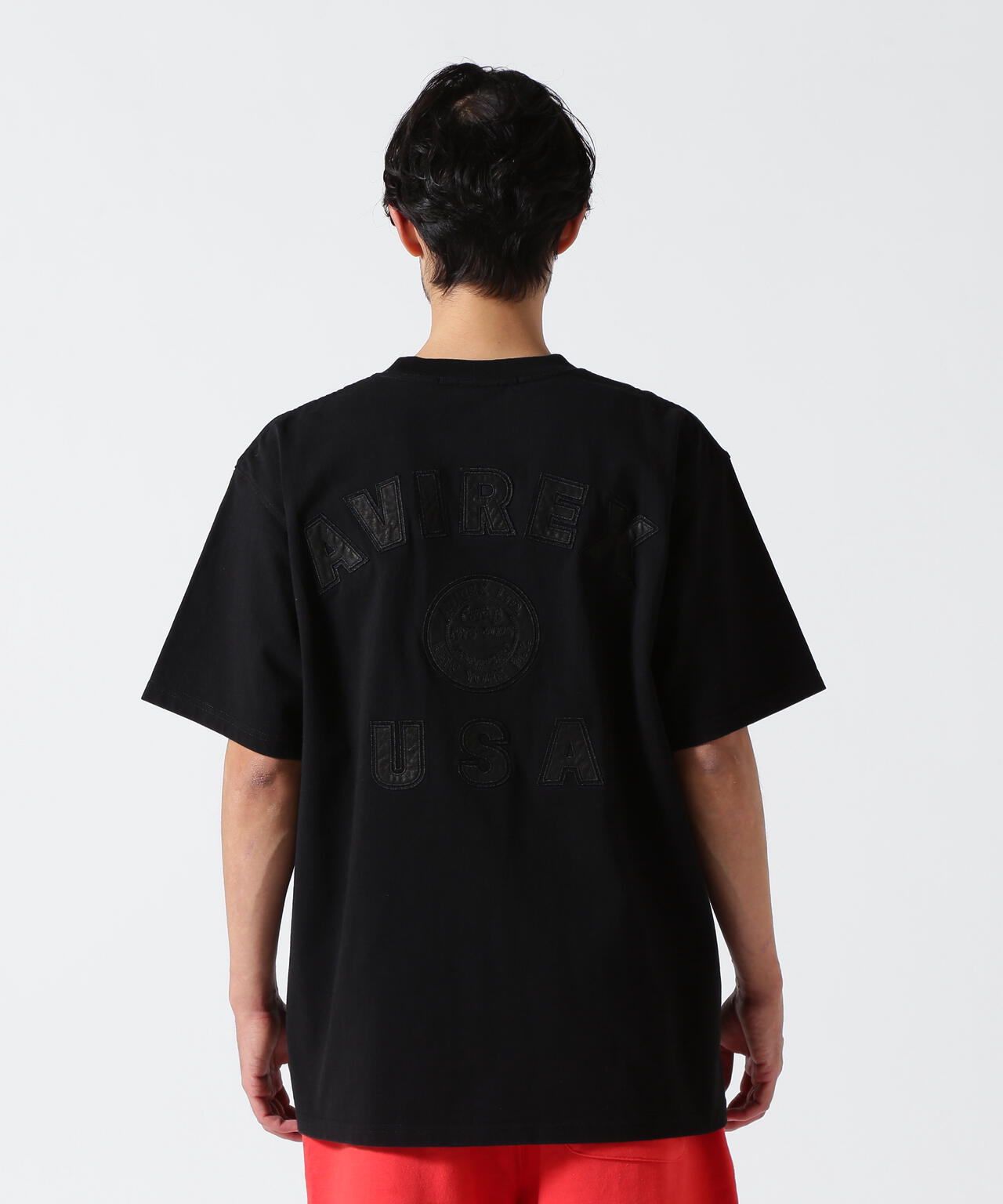 《50th Anniversary》LEATHER PATCHED VARSITY T-SHIRT / レザー パッチド バーシティ 半袖T